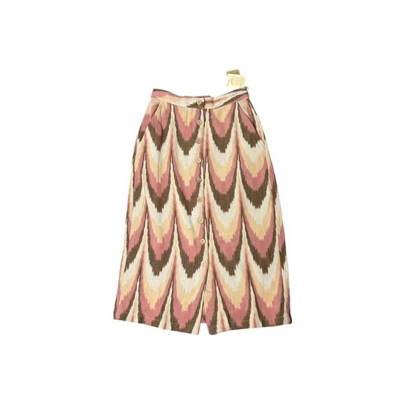 NWT Faherty Whitley Skirt Small Desert Ikat Artisan Midi Pockets Boho Style - Picture 4 of 10